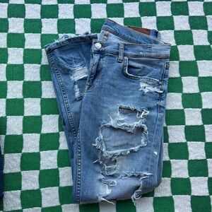 Zara Distressed Blue Jeans